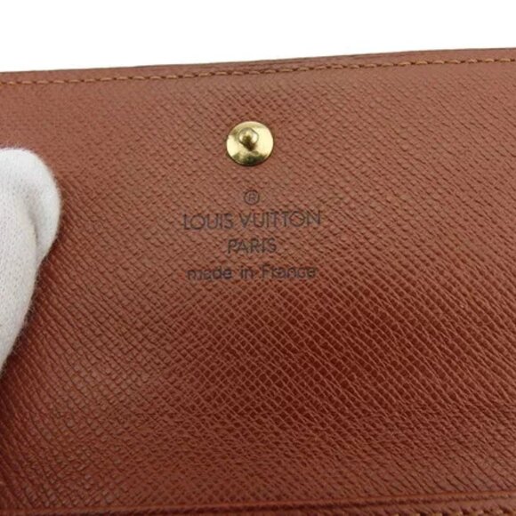 LOUIS VUITTON W Hook Wallet Monogram Beige Monogram Canvas Authentic Used - Picture 7 of 8